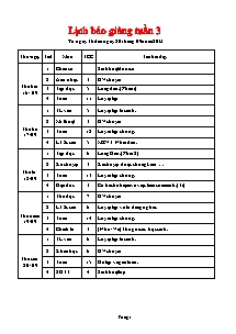 Giáo án Lớp 5 - Lịch báo giảng tuần 3 - Năm học 2013 - 2014