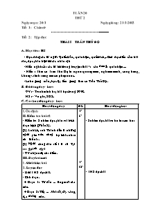 Giáo án lớp 5 - Tuần 20 - Năm học 2012 - 2013