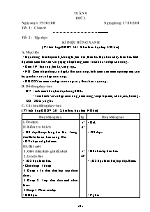 Giáo án Lớp 5 - Tuần 8 - Năm học 2011 - 2012