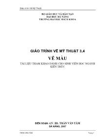 Giáo trình Mỹ thuật - Vẽ màu - Gv.Trần Văn Tâm