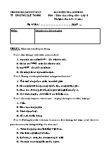 Bài kiểm tra định kì môn Giáo dục công dân Lớp 9 - Trường THCS Lê Thanh