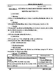 Giáo án Giáo dục công dân Lớp 9 - Bài 7 đến 17 - Năm học 2006-2007 - Trần Thế Anh