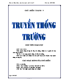 Giáo án Hoạt động giáo dục ngoài giờ lên lớp Khối 9 - Chương trình cả năm - Năm học 2007-2008 (bản đẹp)