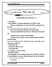 Giáo án Hoạt động ngoài giờ lên lớp Khối 9 - Chủ điểm tháng 3: Tiến bước lên - Lê Thanh Hoa