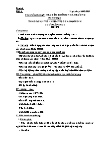 Giáo án Hoạt động ngoài giờ lên lớp Khối 9 - Chủ điểm tháng 9: Truyền thống nhà trường - Năm học 2013-2014 (bản mới)