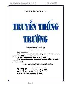 Giáo án Hoạt động ngoài giờ lên lớp Khối 9 - Chương trình cả năm -Năm học 2008-2009 (bản đẹp)