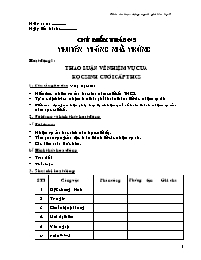 Giáo án Hoạt động ngoài giờ lên lớp Lớp 9 - Chương trình cả năm