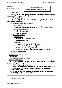 Giáo án Hoạt động ngoài giờ lên lớp Lớp 9 - Tiết 14: Sinh hoạt văn nghệ Chào mừng ngày 26/3; 8/3 - Năm học 2008-2009 - Trương Thanh Thủy