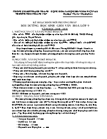 Giáo án Kế hoạch đổi mới phương pháp bồi dưỡng học sinh giỏi văn hóa Lớp 9 - Năm học 2011-2012 - Nguyễn Huy Chung