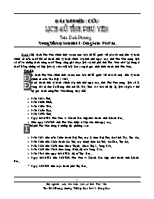 Giáo án Lịch sử - Lịch sử tỉnh Phú Yên - Trường TH Xuân Lãnh 2 - Trần Đình Phương