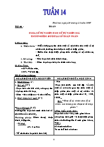 Giáo án Lớp 5 - Tuần 14 - Năm học 2007-2008