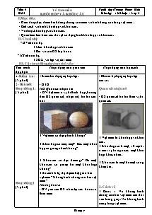 Giáo án Mĩ thuật Lớp 5 - Tuần 4 - Bài 4: Vẽ theo mẫu khối hộp và khối cầu - Trương Phước Bình