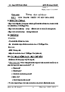 Giáo án Mĩ thuật Lớp 5 - Tuần 9 - Trường TH Bình Minh - Năm học 2009 - 2010 - Hoàng Thị Lê