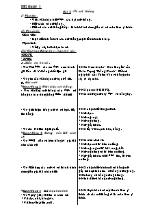 Giáo án Mĩ thuật Tiểu học - Tuần 2 đến 4 (Bản đầy đủ)