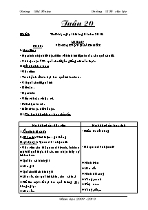 Giáo án Mĩ thuật Tiểu học - Tuần 20 - Trường Tiểu học An Lộc - Năm học 2010-2011 - Trương Thị Hoàn