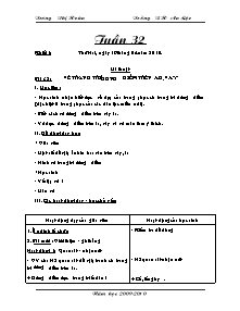 Giáo án Mĩ thuật Tiểu học - Tuần 32 - Trường Tiểu học An Lộc - Trương Thị Hoàn - Năm học 2010-2011