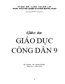 Giáo án môn Giáo dục công dân Lớp 9 - Học kì II - Năm học 2008-2009 - Phạm Thị Thanh Huyền