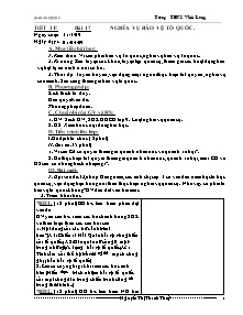 Giáo án môn Giáo dục công dân Lớp 9 - Tiết 31, Bài 17: Nghĩa vụ bảo vệ Tổ quốc - Nguyễn Thị Thanh Thủy