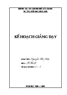 Giáo án Mỹ thuật Tiểu học - Kế hoạch giảng dạy - Trường Tiểu học Trần Phú - Năm học 2008-2009 - Nguyễn Thị Hậu