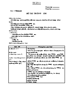 Giáo án Mỹ thuật - Tuần 3 - Bài 3: Đề tài trường em