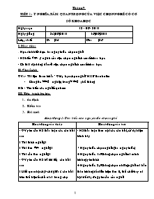 Giáo án Sinh hoạt hướng nghiệp Lớp 9 - Chương trình cả năm - Năm học 2011-2012