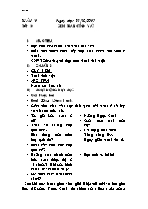 Giáo trình Mỹ thuật Lớp 5 - Tuần 10 - Tiết 10: Xem tranh tĩnh vật - Năm học 2007 - 2008