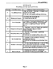 Giáo án Hoạt động ngoài giờ lên lớp Khối 9 - Chương trình cả năm - Năm học 2009-2010 (bản mới)