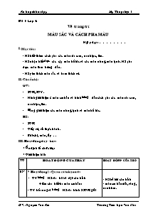 Giáo án Mĩ thuật Lớp 4 - Trường Tiểu học Văn Hải - Nguyễn Văn Kết