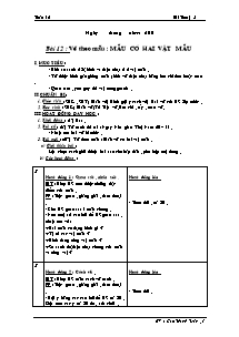 Giáo án Mĩ thuật Lớp 5 - Tuần 12 - Vẽ theo mẫu có hai vật mẫu