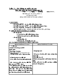 Giáo án Mĩ thuật Lớp 5 - Tuần 6 đến 9 - Năm học 2011-2012