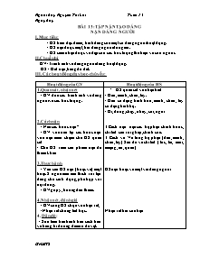 Giáo án Mĩ thuật Tiểu học - Tuần 13 - Nguyễn Thị Lài