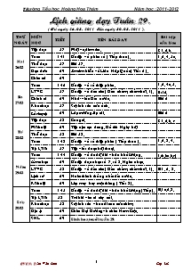 Giáo án Mĩ thuật Tiểu học - Tuần 29 - Trường Tiểu học Hoàng Hoa Thám - Năm học 2011-2012 - Trần Văn Linh