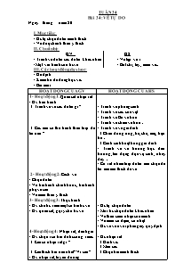 Giáo án Mĩ thuật Tiểu học - Tuần 34 (bản chuẩn)