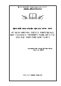 Sáng kiến kinh nghiệm môn Giáo dục công dân Lớp 9 - Sử dụng phương tiện và các thiết bị dạy học vào bài 5: 