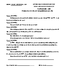 Giáo án GDCD - Đề thi học sinh giỏi huyện - Năm học 2008-2009