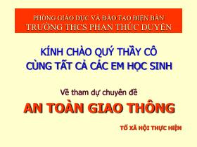 Giáo án GDCD Lớp 9 - Chuyên đề an toàn giao thông - Trường THCS Phan Thúc Duyện