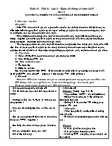 Giáo án GDCD - Tuần 21 và 23 - Năm học 2007-2008