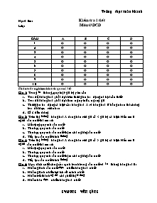 Giáo án giáo dục công dân - Đề kiểm tra 1 tiết - Dương Văn Hồng
