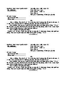 Giáo án giáo dục công dân Lớp 12 - Đề kiểm tra 1 tiết học kì I - Năm học 2011-2012 - Trường THPT Trần Quốc Tuấn