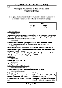 Giáo án Lịch sử Lớp 9 - Chương 3: Các nước Á, Phi, Mỹ La tinh từ 1945 đến nay - Năm học 2013-2014 - Phùng Văn Oai