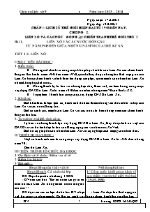 Giáo án Lịch sử Lớp 9 - Phần 1: Lịch sử thế giới hiện đại từ năm 1945 đến nay - Năm học 2013-2014