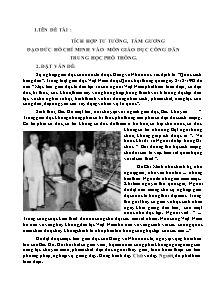 Giáo án Sáng kiến kinh nghiệm - Tích hợp tư tưởng, tấm gương đạo đức Hồ Chí Minh vào môn giáo dục công dân trung học phổ thông