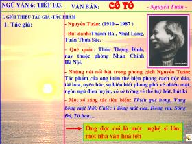 Bài giảng Ngữ Văn Lớp 6 - Tiết 103: Cô Tô - Nguyễn Tuân