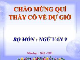 Bài giảng Ngữ Văn Lớp 9 - Tiết 72: Chiếc lược ngà (Nguyễn Quang Sáng) - Năm học 2010-2011