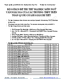 Bộ đề thi thử Đại học môn Ngữ văn - Nguyễn Thị Bạch Mai