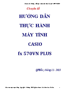 Chuyên đề: Hướng dẫn thực hành máy tính Casio fx 570VN-PLUS - Hồng Ngọc Quý