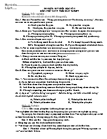 Đề khảo sát môn Ngữ Văn Lớp 9 - Học kì 2