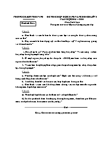 Đề thi chọn học sinh năng khiếu môn Sinh học Lớp 8 - Năm học 2013-2014 - Phòng giáo dục và đào tạo Phù Ninh