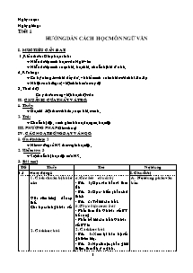 Giáo án Ngữ Văn Khối 6 - Chương trình học kì I - Năm học 2012-2013