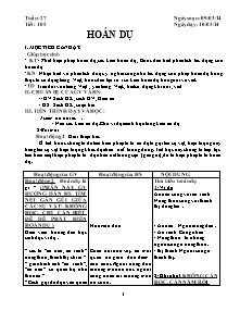 Giáo án Ngữ Văn Lớp 6 - Tiết 105: Hoán dụ - Năm học 2013-2014